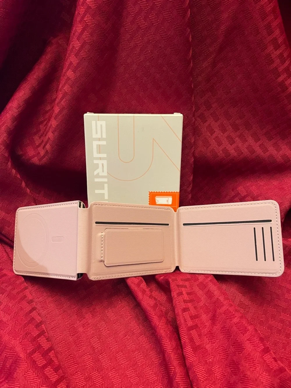 Suritch Pink Magnetic Wallet Phone Card Holder - 14/13/12 iPhone